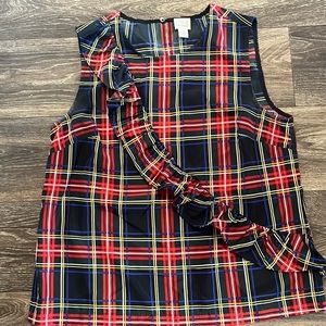 J. Crew Factory Holiday Ruffle Top